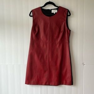 Faux red leather sleeveless dress by Jaye.e - size L